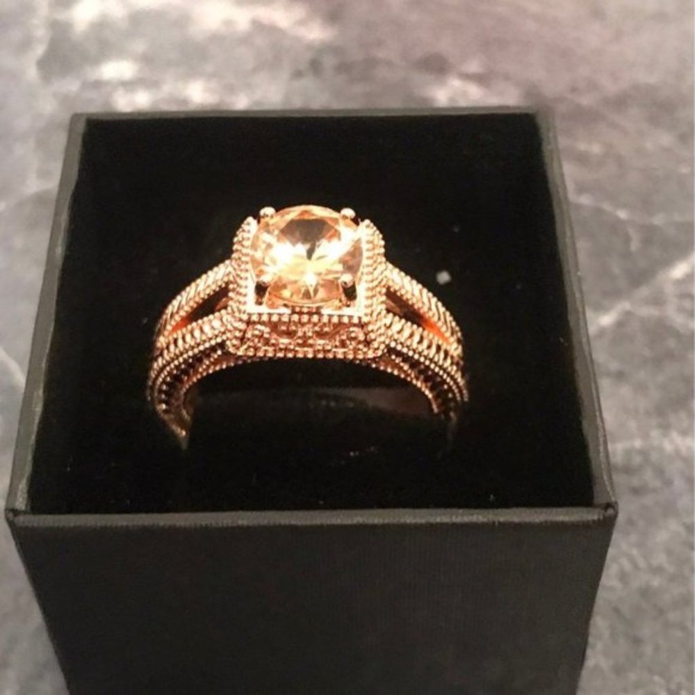 925 CITRINE & ROSEGOLD RING S9 - Picture 1 of 3